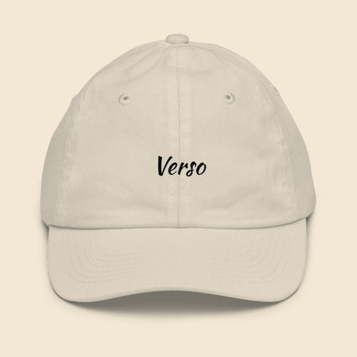 Casquette Enfant personnalisable, coloris Blanc, Verso Paris · exemple Blanc · logo Verso
