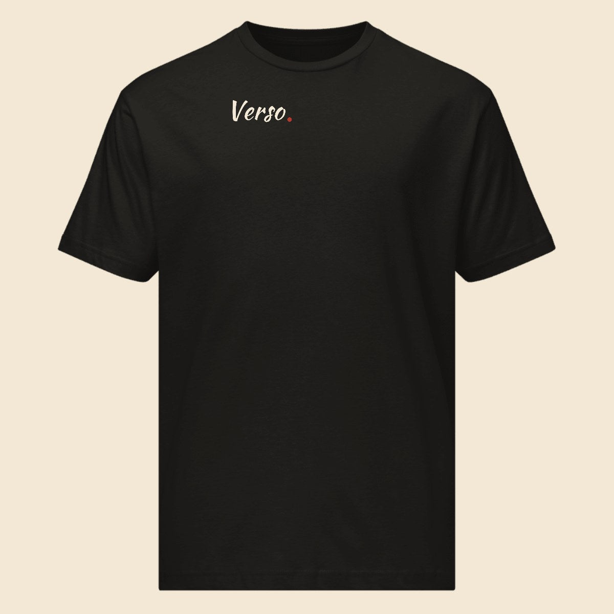 Tee Jersey Fin personnalisable, coloris Noir, Verso Paris · exemple Noir · logo Verso