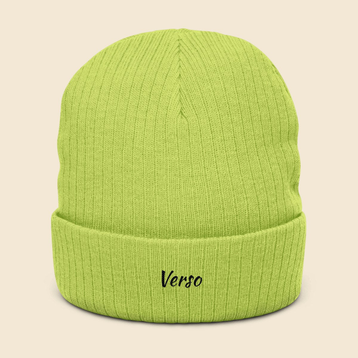 bonnet-cotele-atlantis-studio · exemple Acid vert · logo Verso