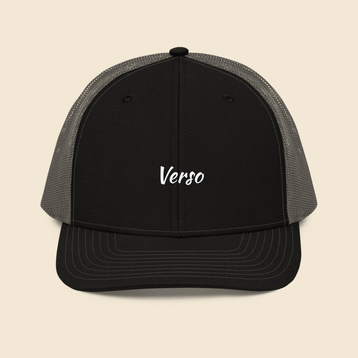 casquette-camionneur-richardson-112-studio · exemple Anthracite · logo Verso