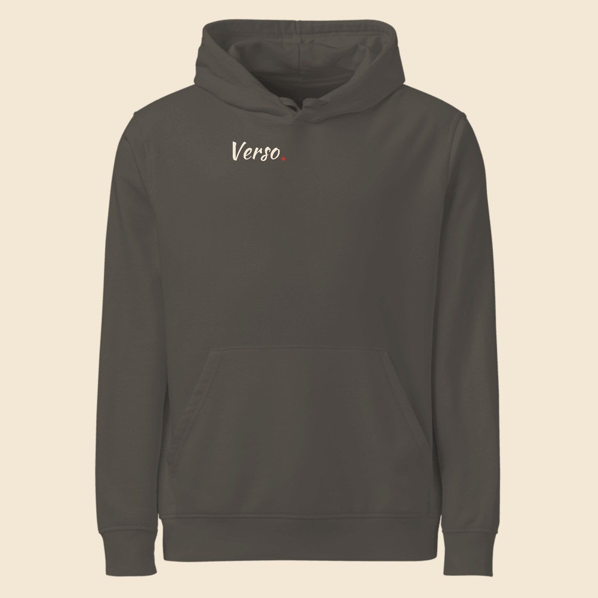 Hoodie Drummer 2.0 personnalisable, coloris Anthracite, Verso Paris · exemple Anthracite · logo Verso