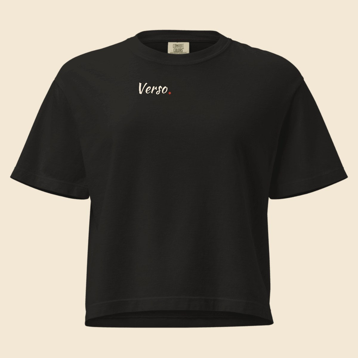 women-boxy-tee-studio · exemple Noir · logo Verso