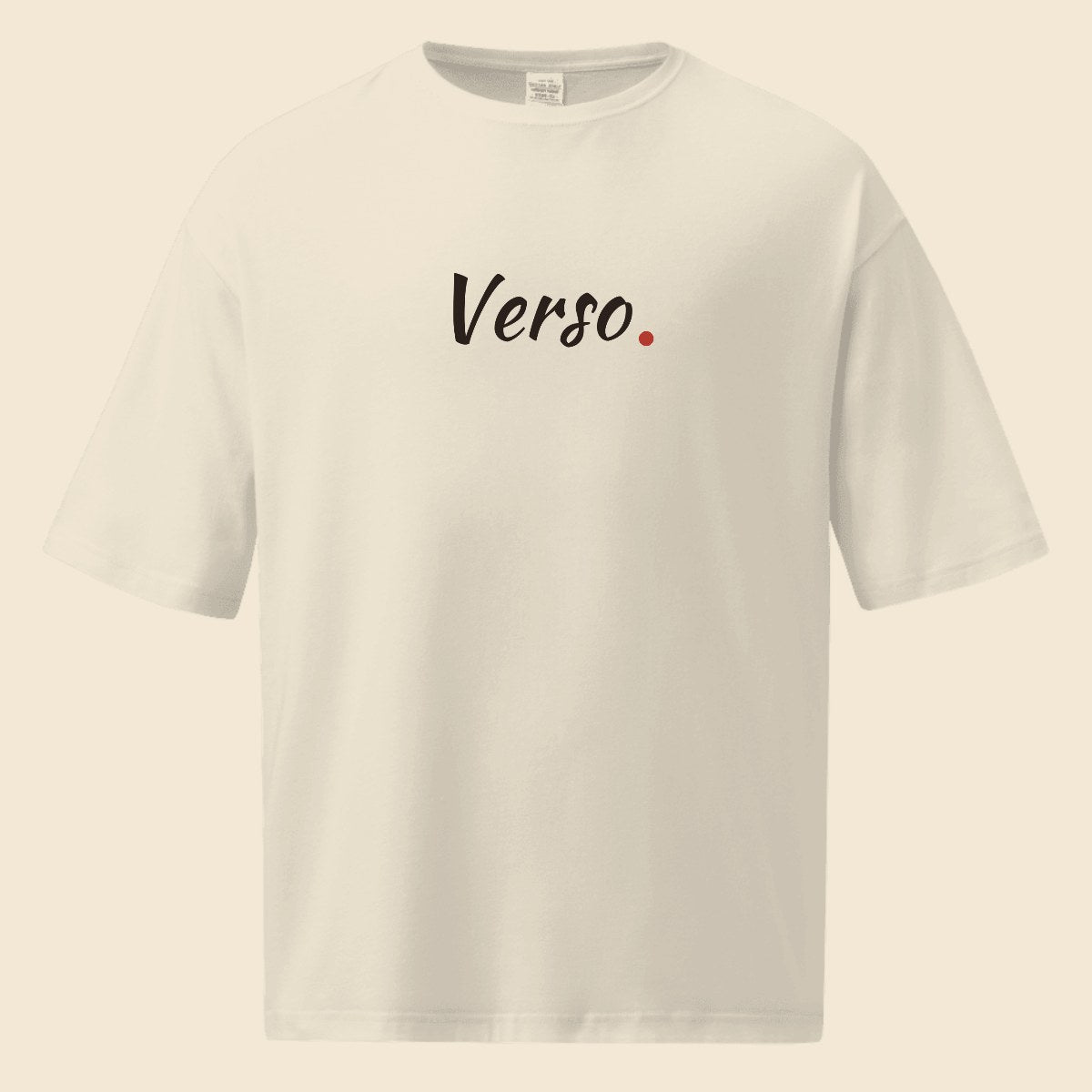 Tee Oversized personnalisable, coloris Blanc, Verso Paris · exemple Blanc · logo Verso