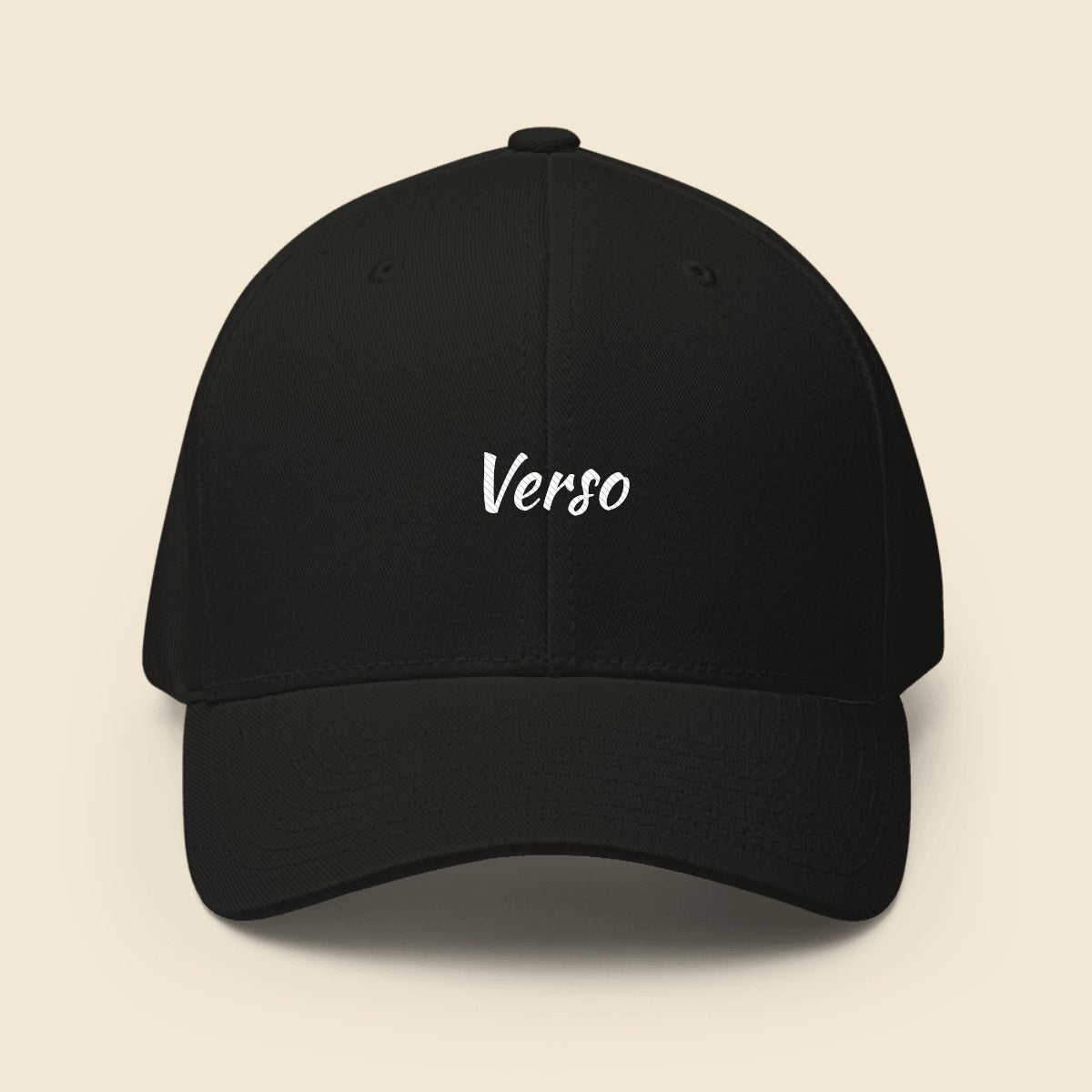 Casquette Structurée personnalisable, coloris Noir, Verso Paris · exemple Noir · logo Verso