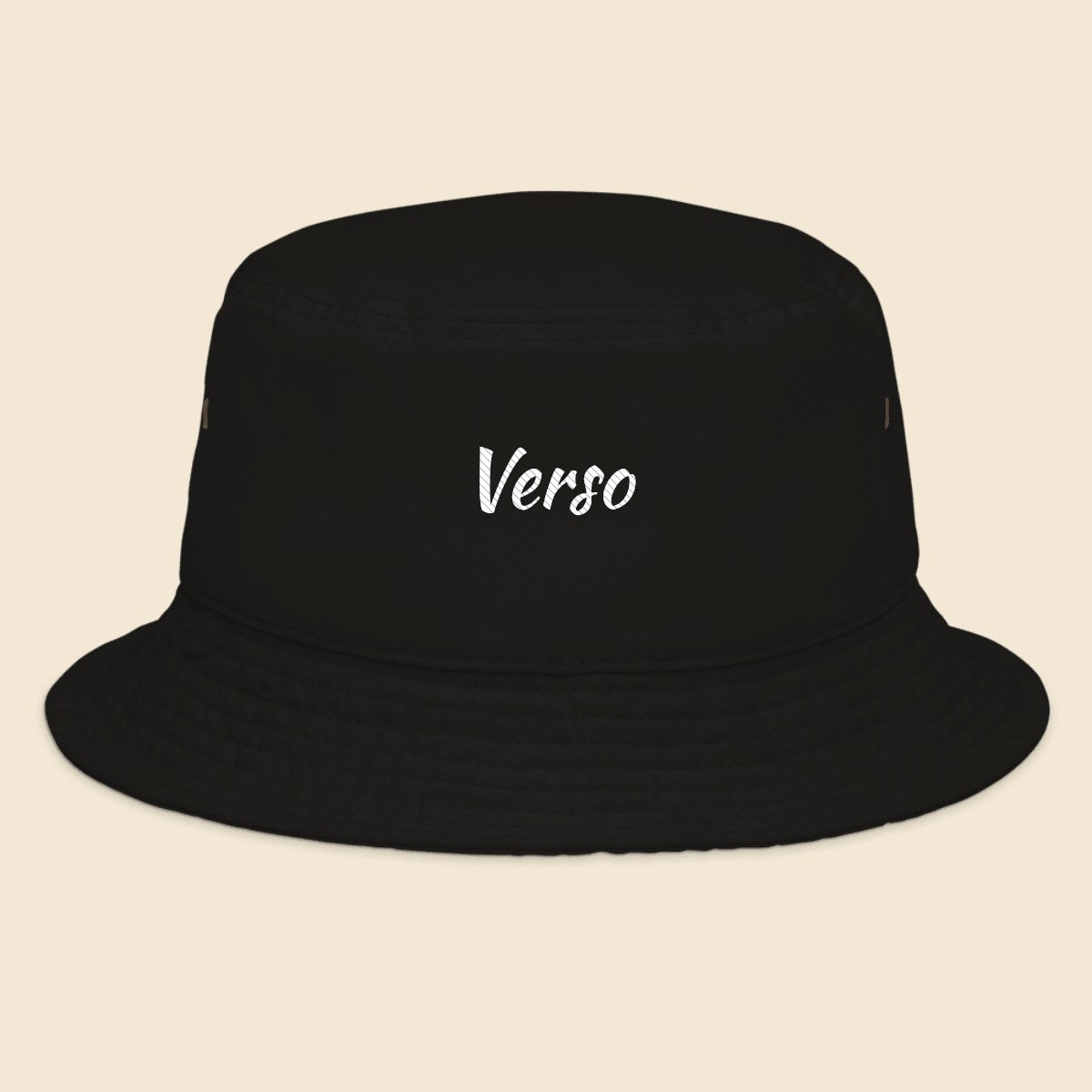 Chapeau Bob Newhattan 1500 personnalisable, coloris Noir, Verso Paris · exemple Noir · logo Verso