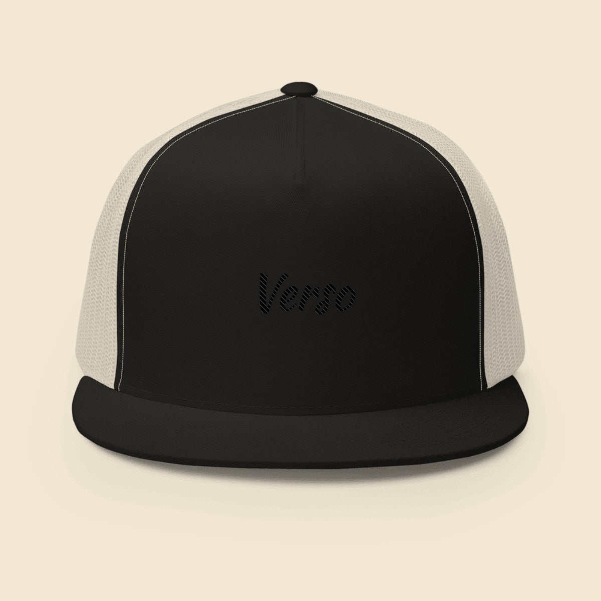 Casquette Camionneur Yupoong 6006 personnalisable, coloris Blanc, Verso Paris · exemple Blanc · logo Verso