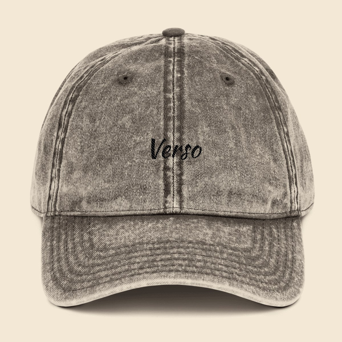 casquette-vintage-studio · exemple Anthracite gris · logo Verso