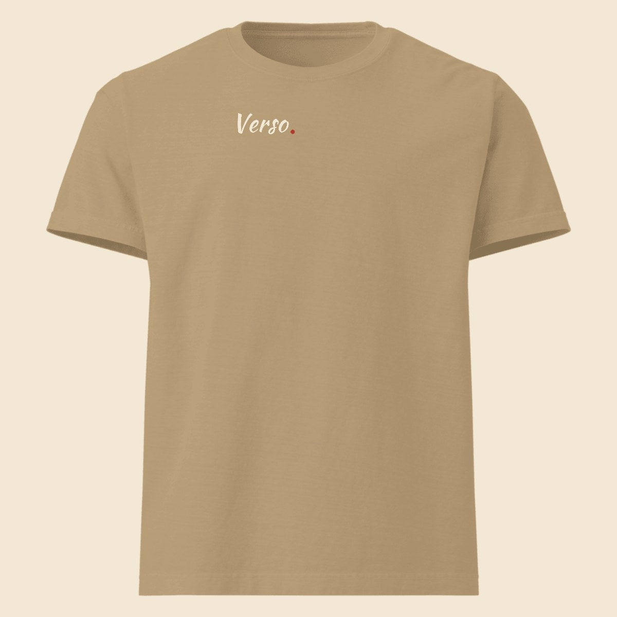 garment-dye-tee-studio · exemple Kaki · logo Verso
