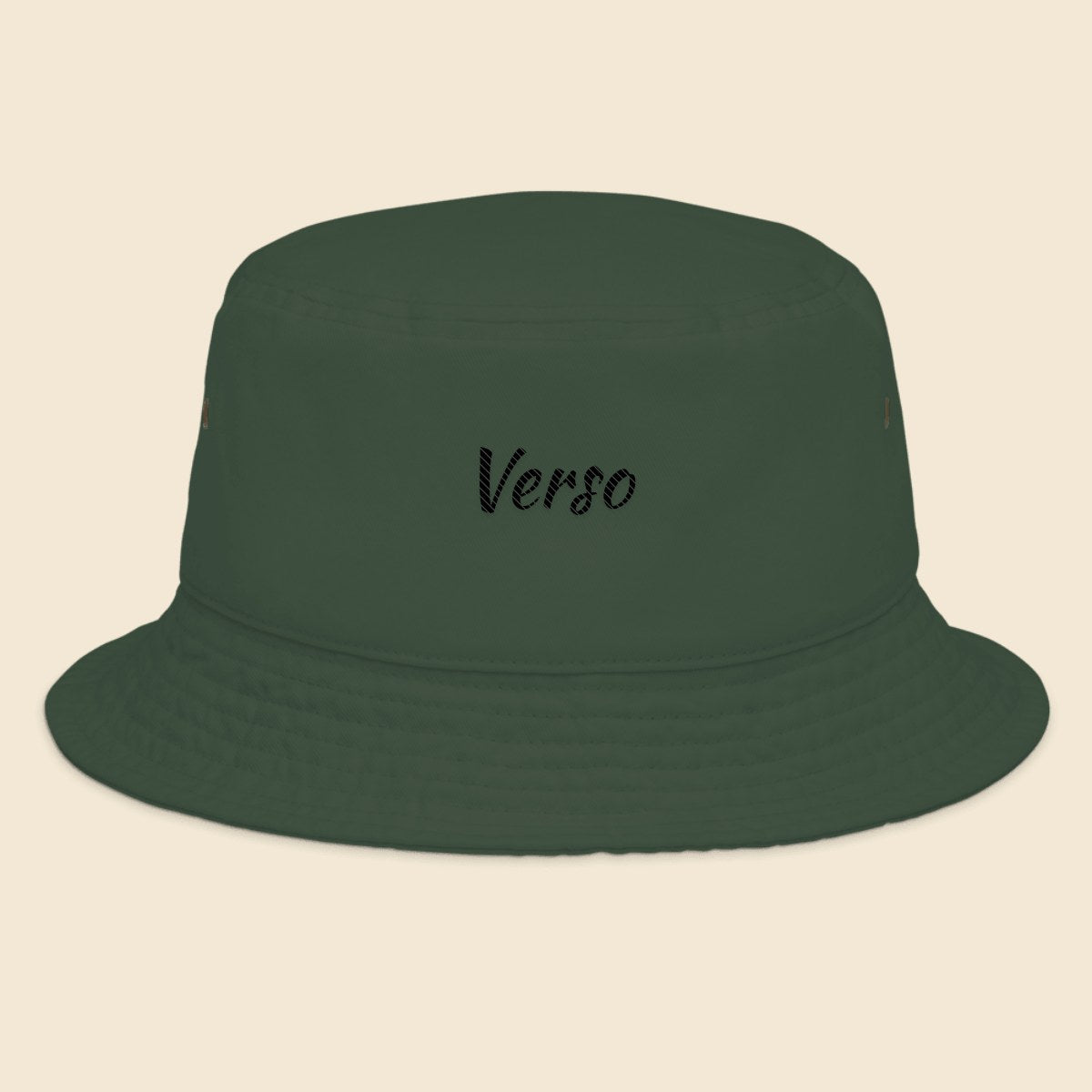 Chapeau Bob Newhattan 1500 personnalisable, coloris Vert foncé, Verso Paris · exemple Vert foncé · logo Verso