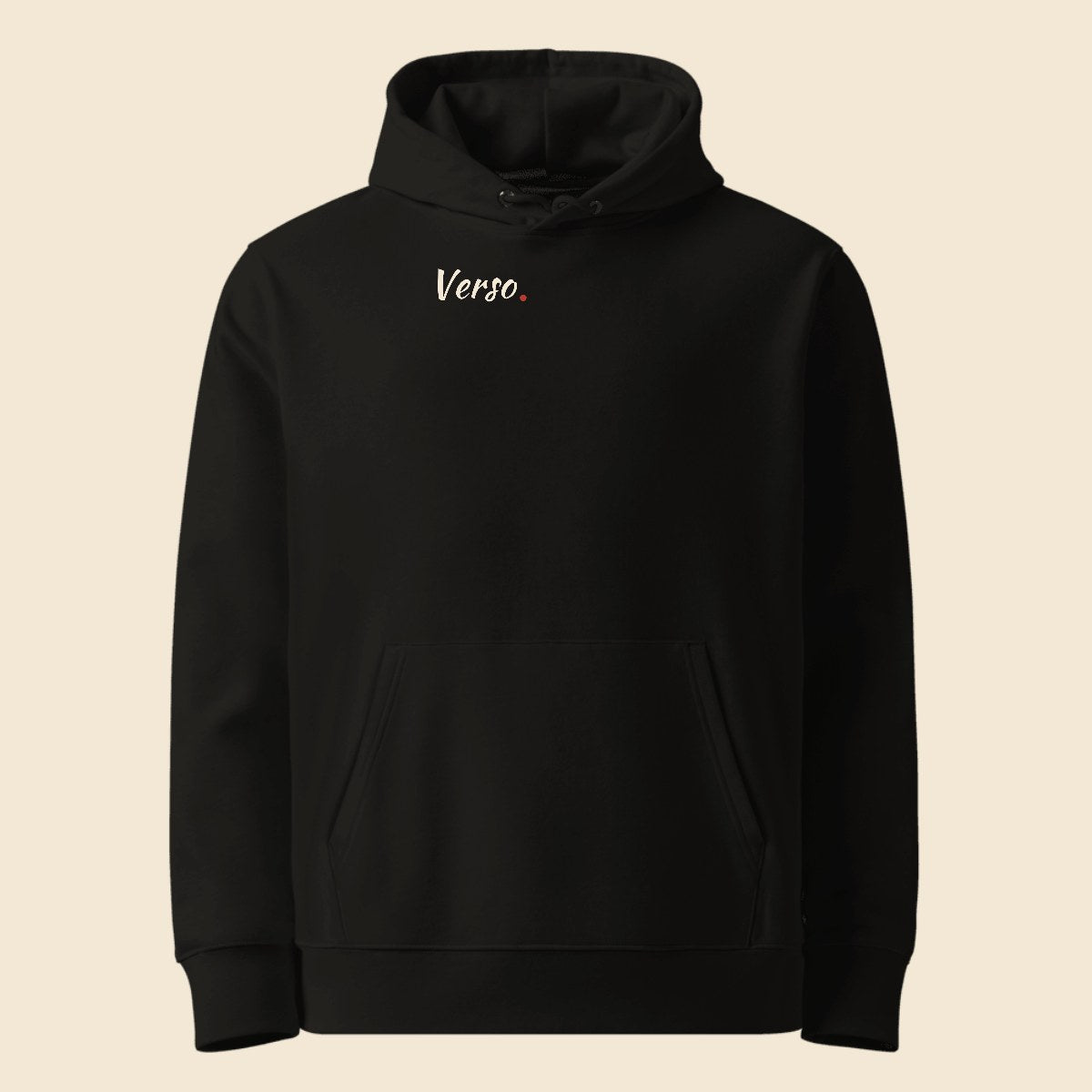 Hoodie Éco Cruiser 2.0 personnalisable, coloris Noir, Verso Paris · exemple Noir · logo Verso