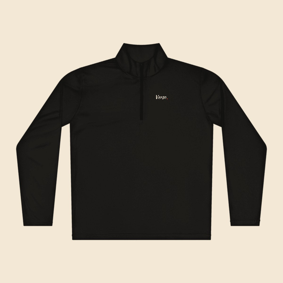 Pull Demi-Zip Sport personnalisable, coloris Noir, Verso Paris · exemple Noir · logo Verso