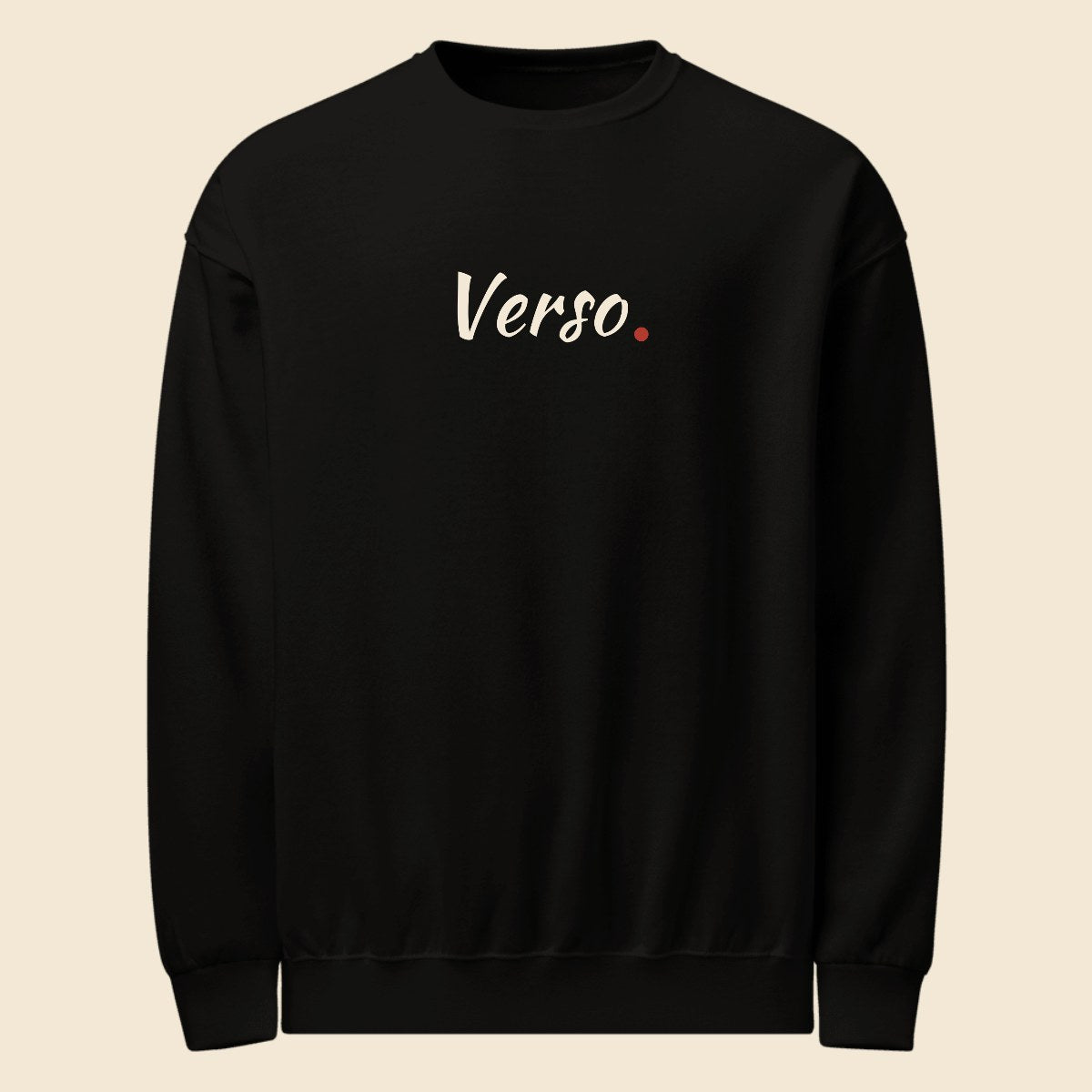 Sweatshirt Col Rond Jerzees 562MR personnalisable, coloris Noir, Verso Paris · exemple Noir · logo Verso