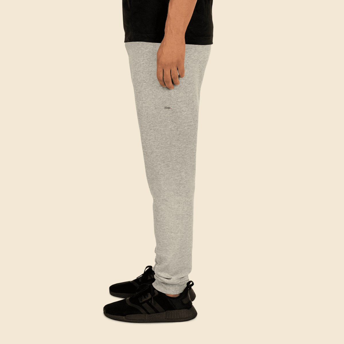 Joggers Taperés personnalisable, coloris Gris chiné, Verso Paris · exemple Gris chiné · logo Verso
