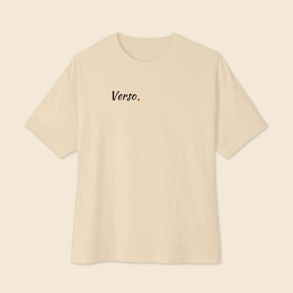 tee-oversized-boxy-studio · exemple Naturel · logo Verso