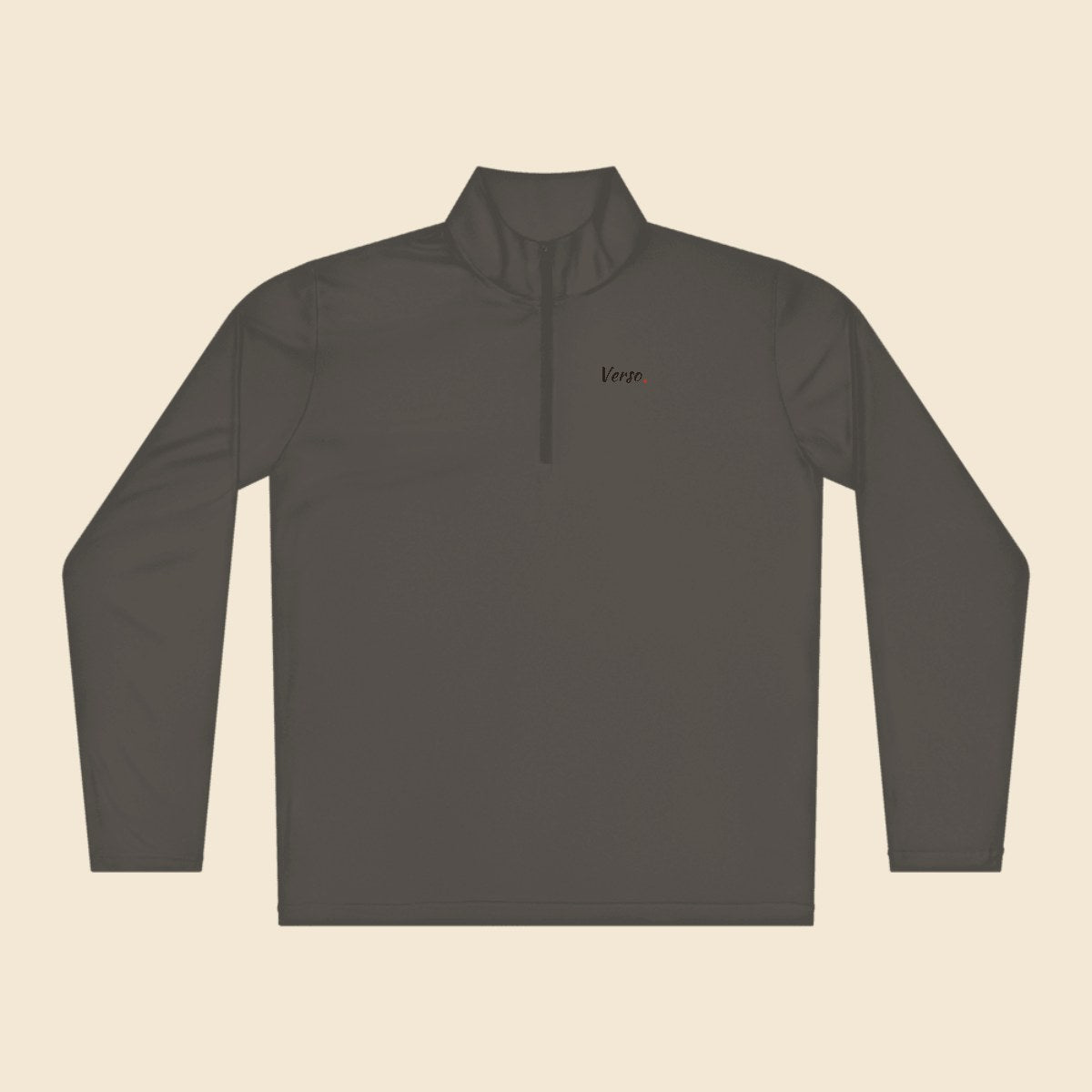 Pull Demi-Zip Sport personnalisable, coloris Iron gris, Verso Paris · exemple Iron gris · logo Verso