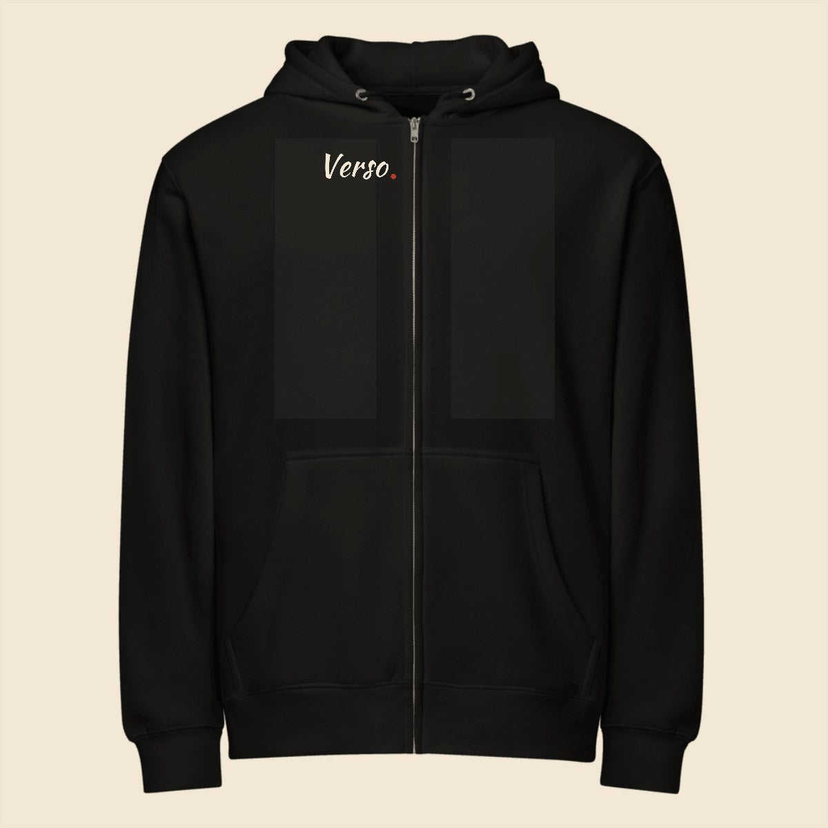 hoodie-zippe-premium-studio · exemple Noir · logo Verso