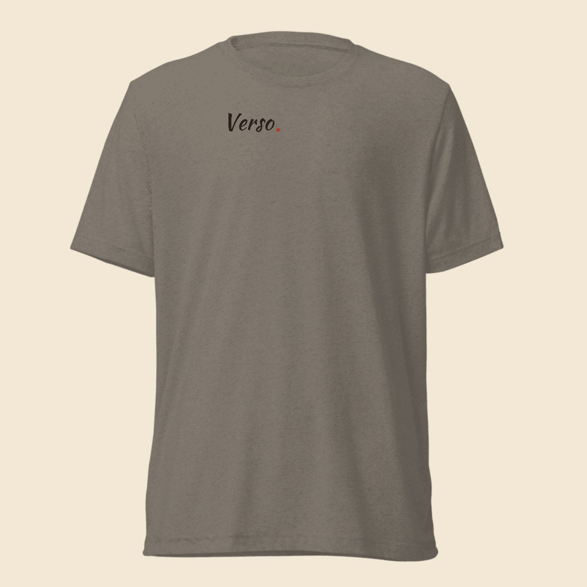 triblend-tee-studio · exemple Gris chiné · logo Verso