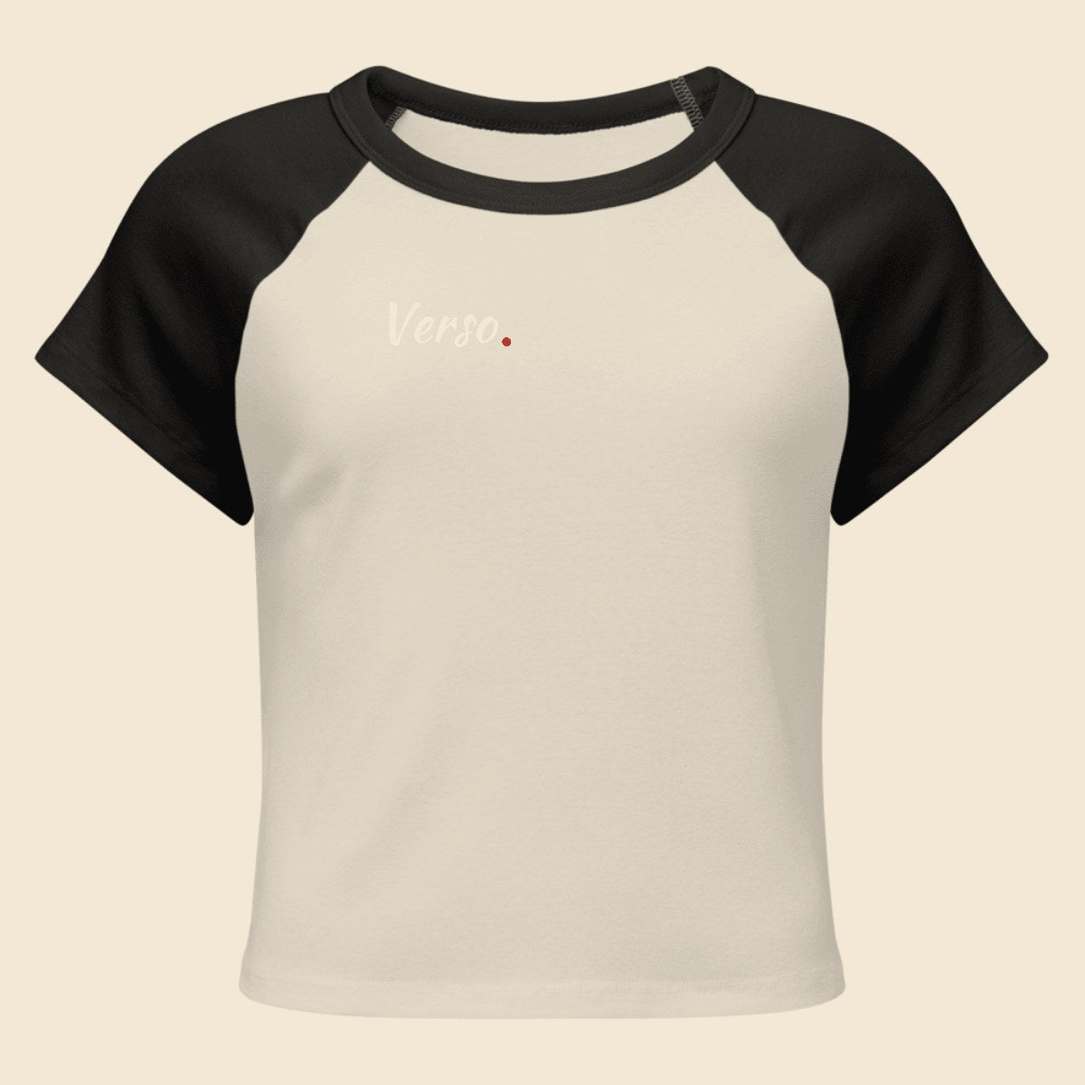 tee-micro-rib-raglan-studio · exemple Noir · logo Verso