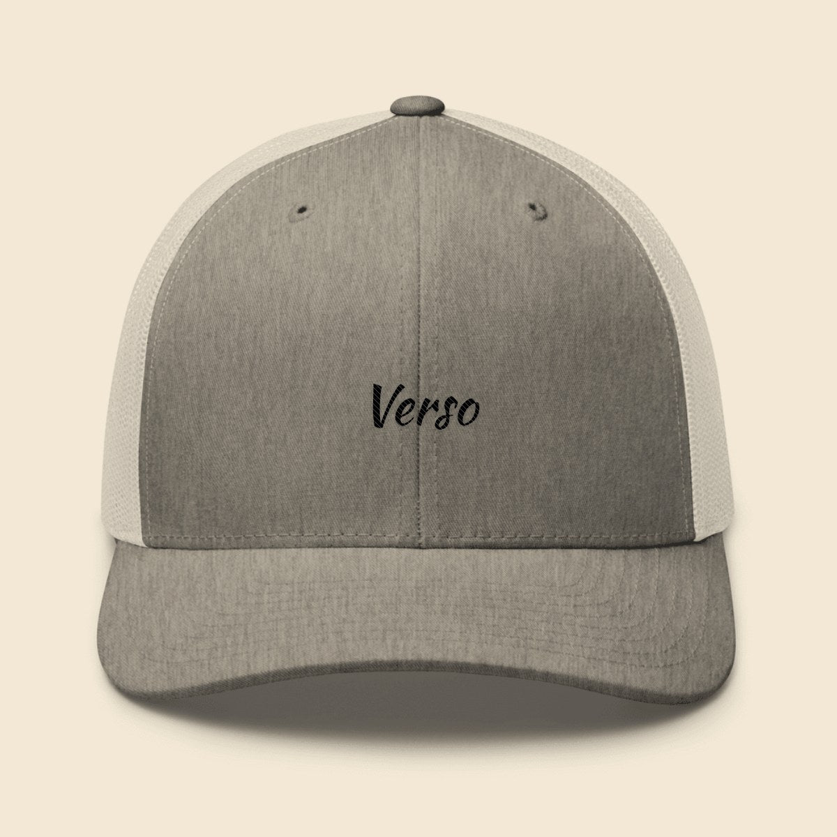 Casquette Trucker personnalisable, coloris Blanc, Verso Paris · exemple Blanc · logo Verso