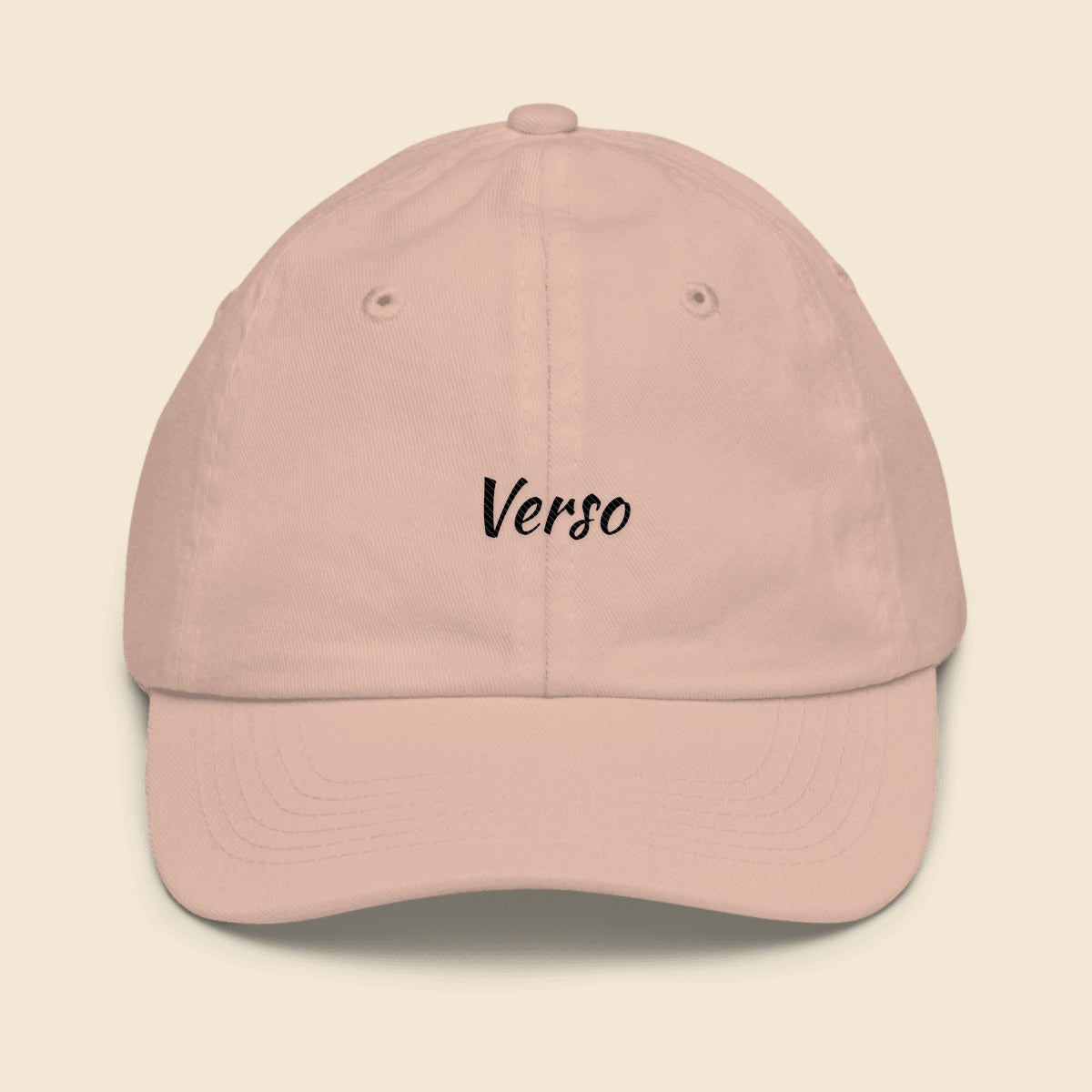 casquette-enfant-studio · exemple Rose clair · logo Verso