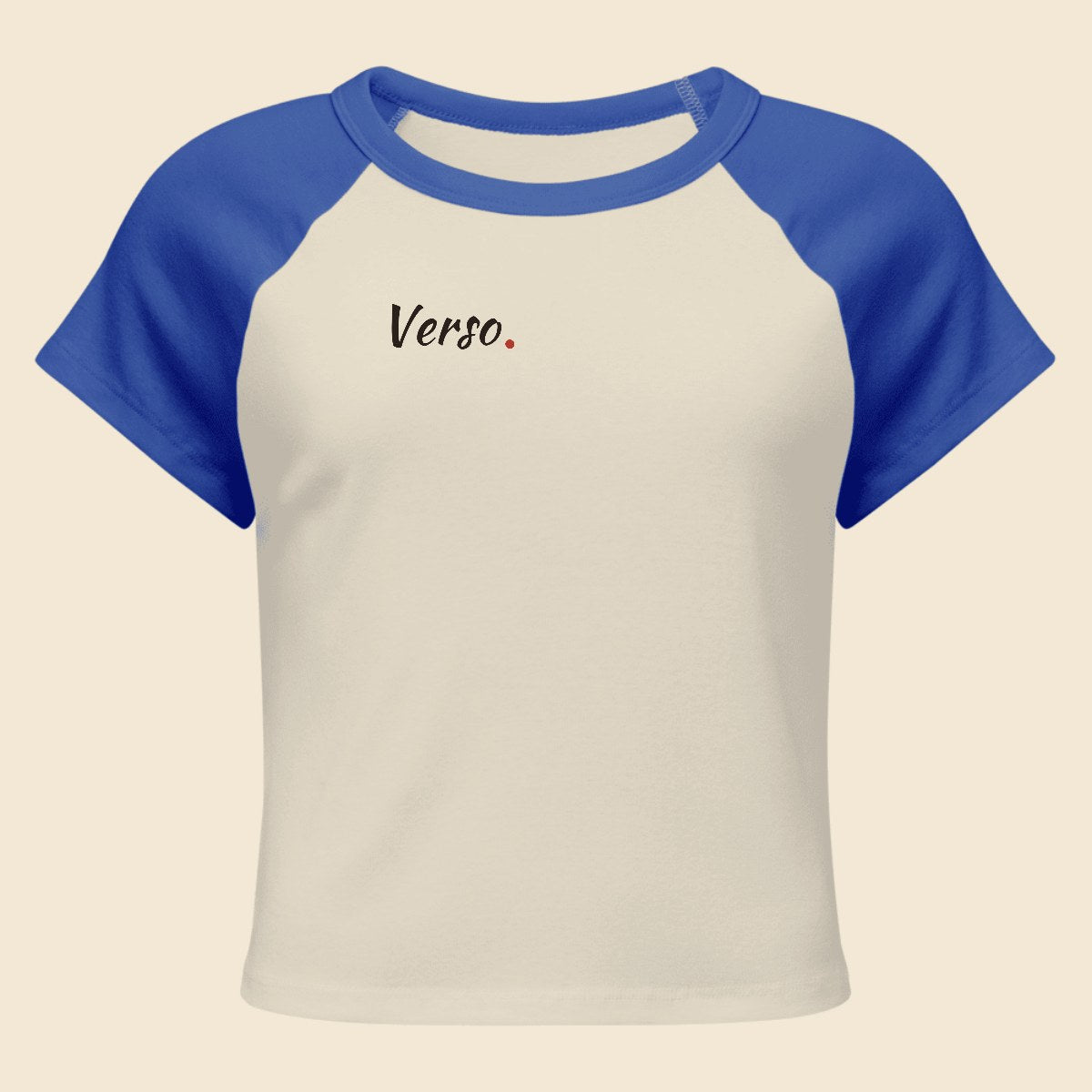 tee-micro-rib-raglan-studio · exemple Bleu royal · logo Verso