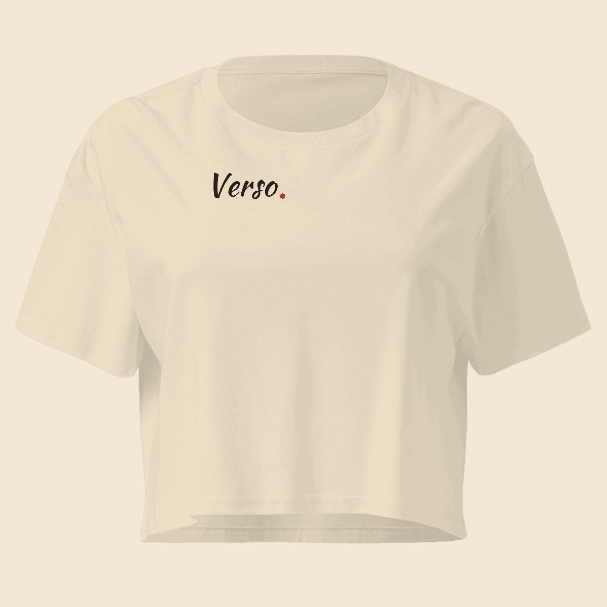 crop-top-studio · exemple Écru · logo Verso