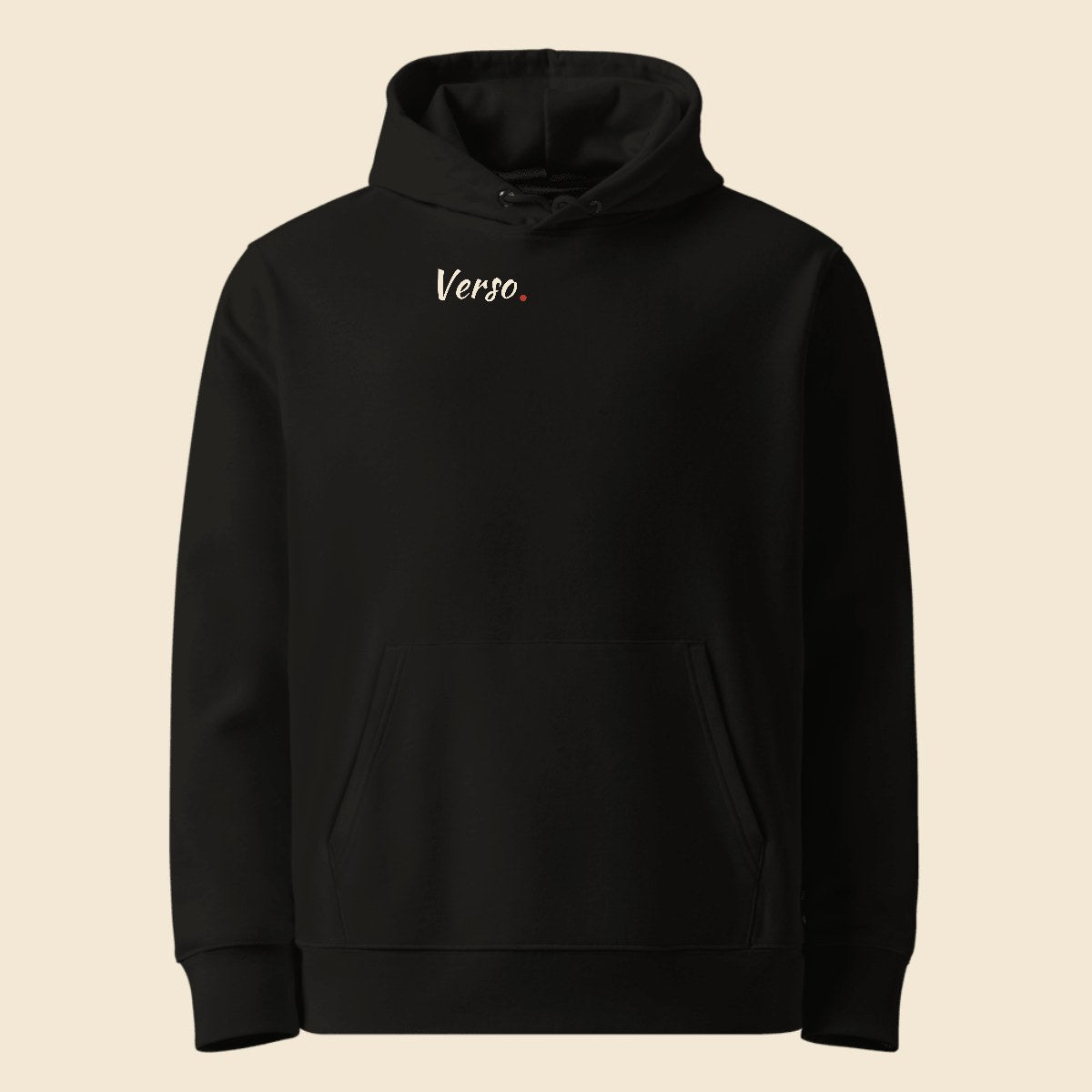 Hoodie Cruiser 2.0 personnalisable, coloris Noir, Verso Paris · exemple Noir · logo Verso