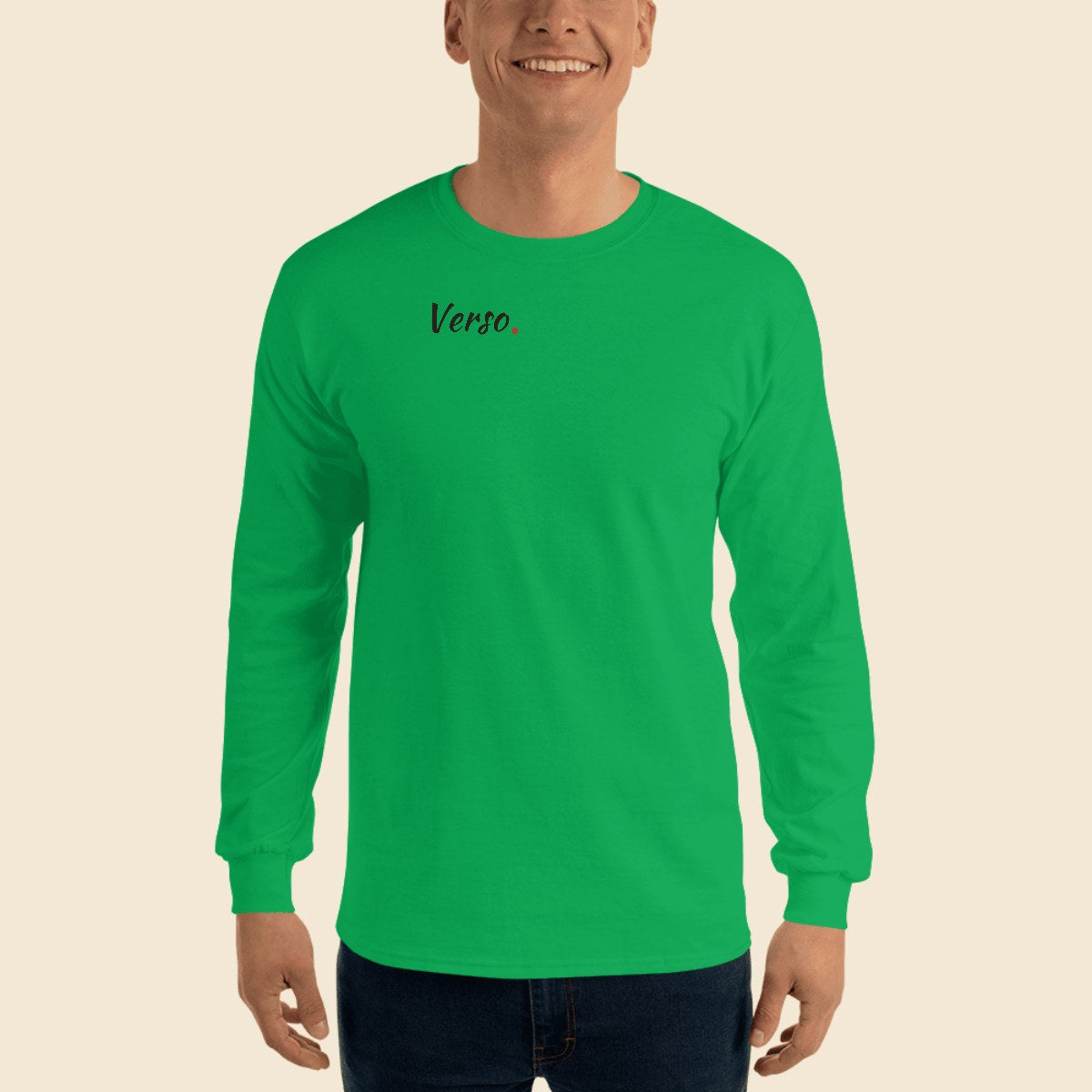 tee-manches-longues-studio · exemple Irish vert · logo Verso