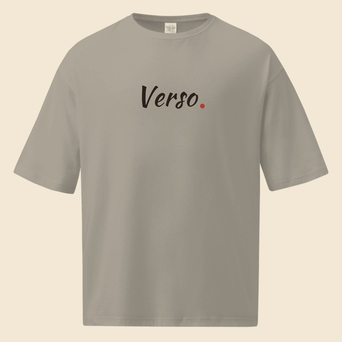 Tee Oversized personnalisable, coloris Mixed gris, Verso Paris · exemple Mixed gris · logo Verso