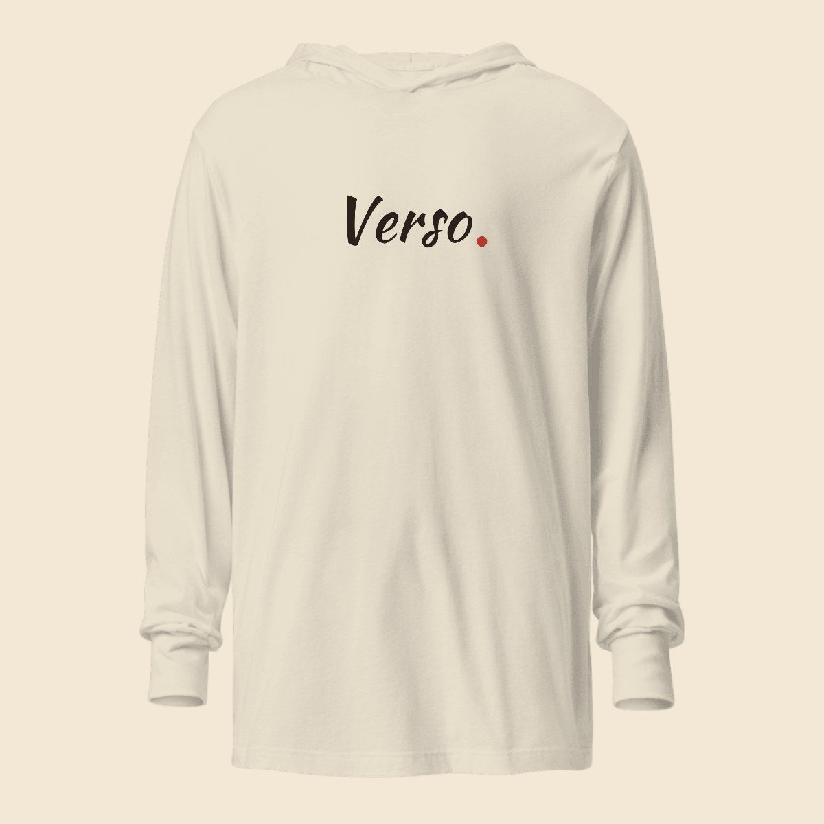 Hoodie Longue Manche personnalisable, coloris Blanc, Verso Paris · exemple Blanc · logo Verso