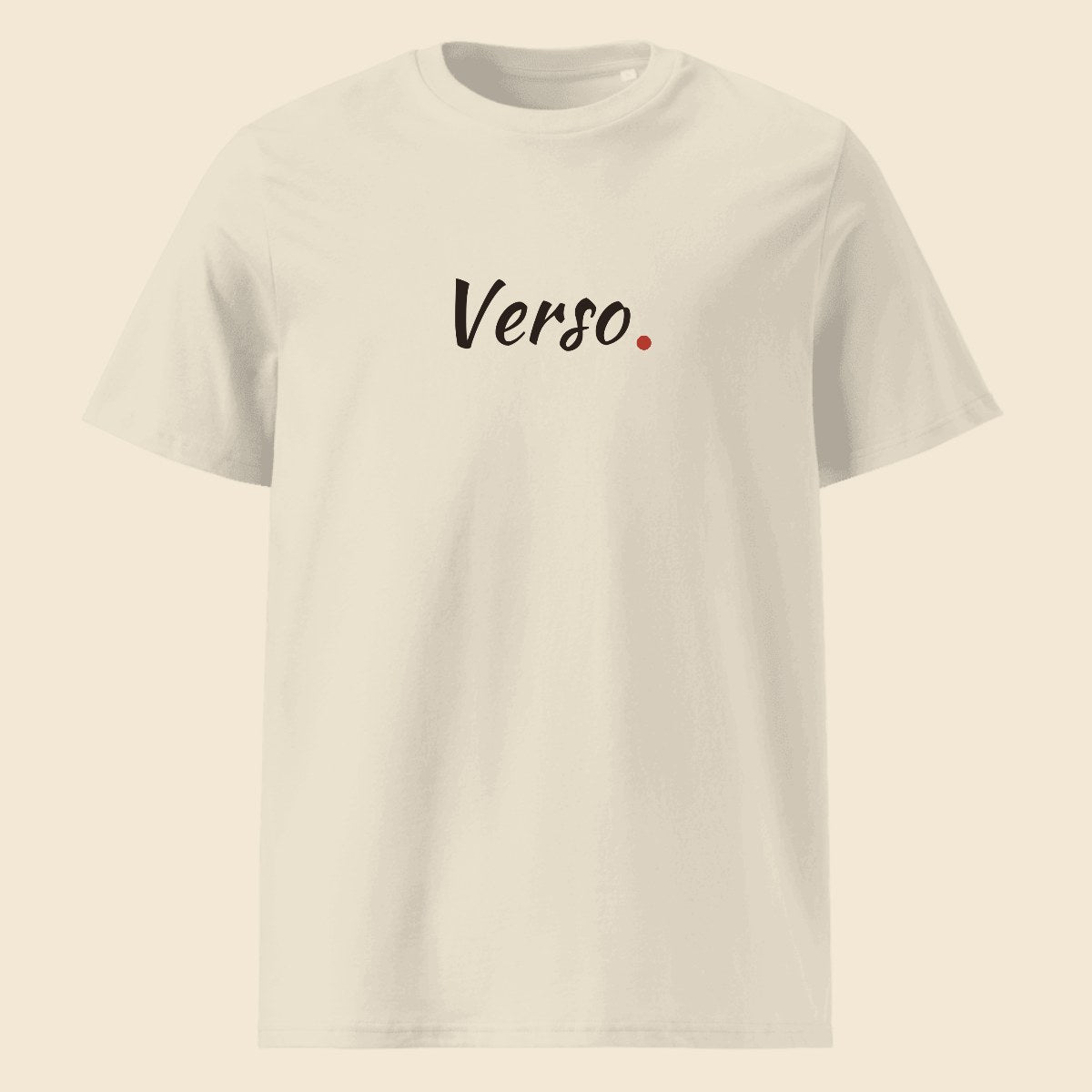 Tee Jersey Col Rond Stanley/Stella SATU001 personnalisable, coloris Blanc, Verso Paris · exemple Blanc · logo Verso