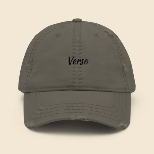Casquette Distressée personnalisable, coloris Anthracite gris, Verso Paris · exemple Anthracite gris · logo Verso