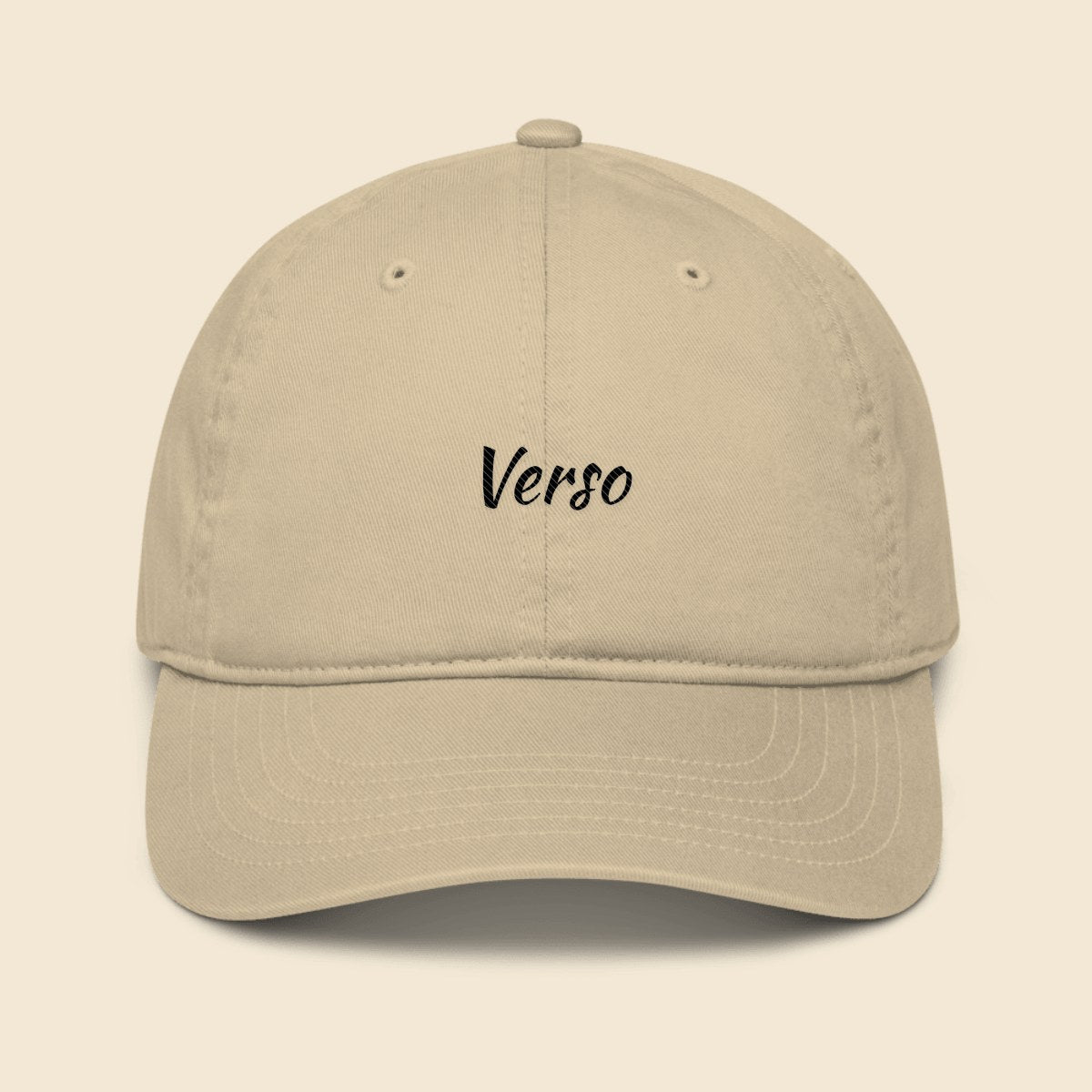 casquette-baseball-studio · exemple Écru · logo Verso