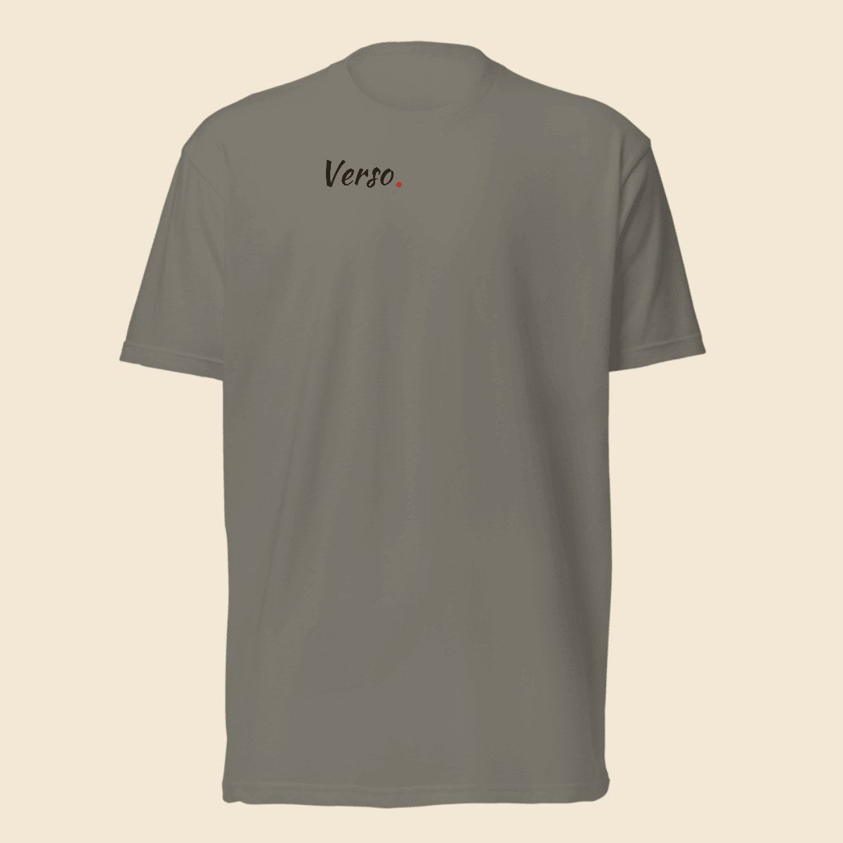 Tee Jersey Col V Next Level 6210 personnalisable, coloris Gris foncé chiné, Verso Paris · exemple Gris foncé chiné · logo Verso