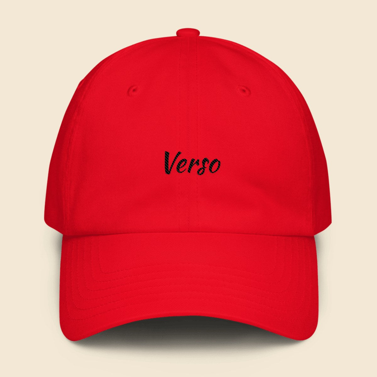 casquette-dad-studio · exemple Rouge · logo Verso