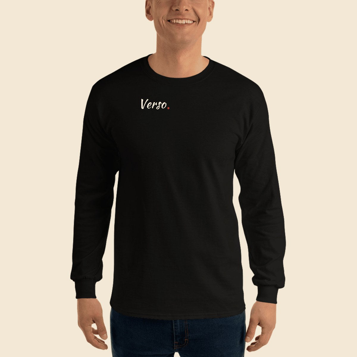 tee-manches-longues-studio · exemple Noir · logo Verso