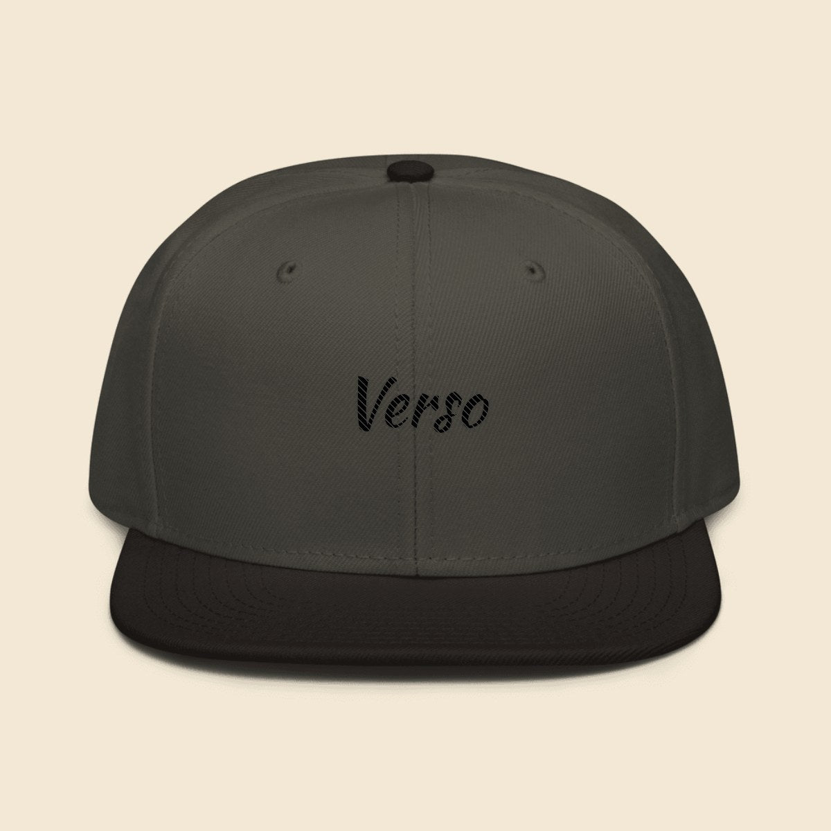 casquette-snapback-studio · exemple Anthracite gris · logo Verso