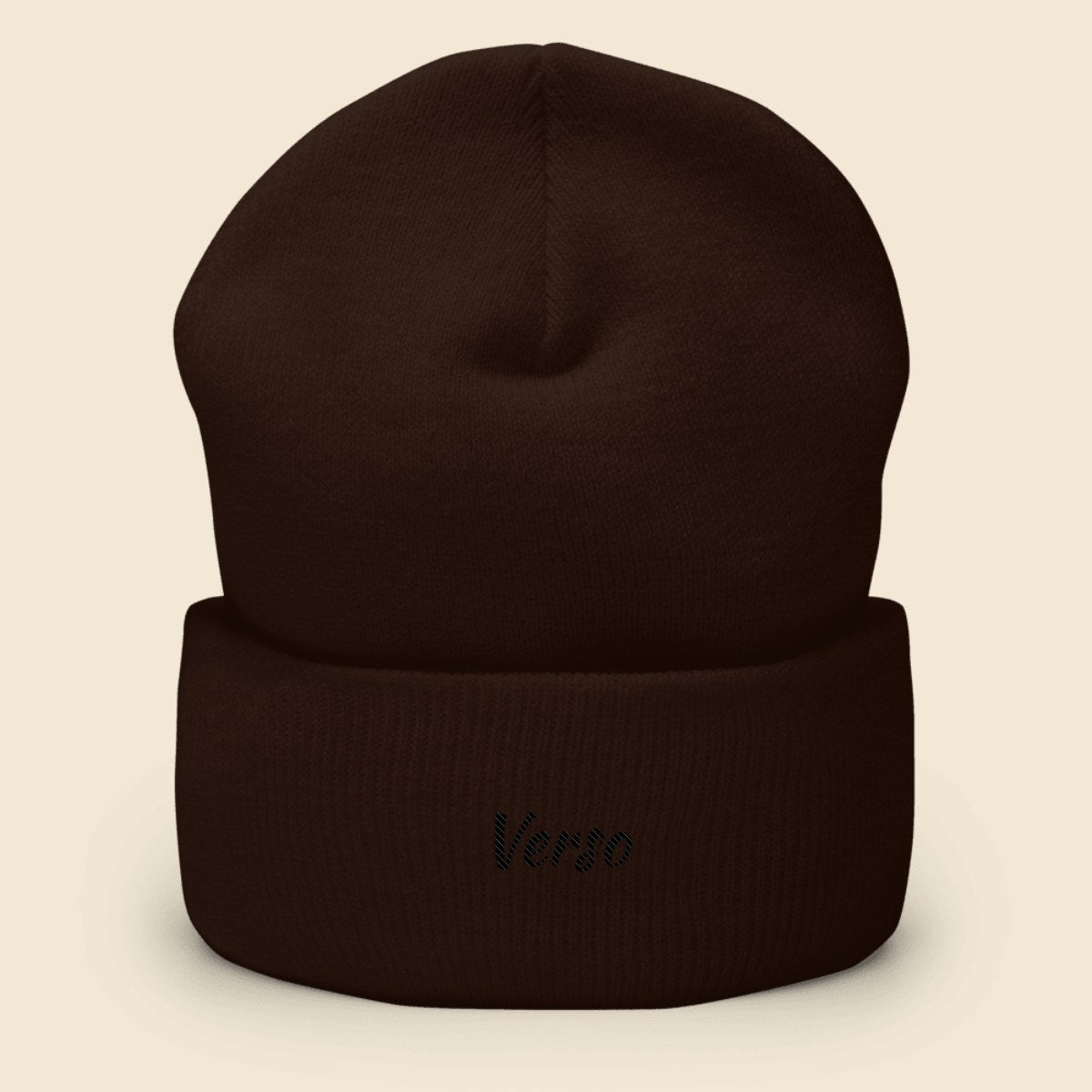 Bonnet personnalisable, coloris Brun, Verso Paris · exemple Brun · logo Verso