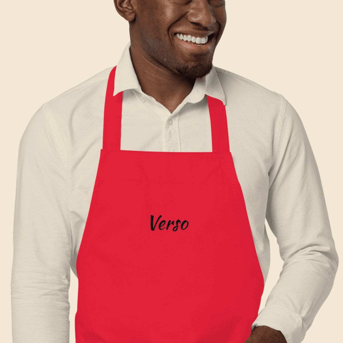 tablier-equipe-studio · exemple Rouge · logo Verso