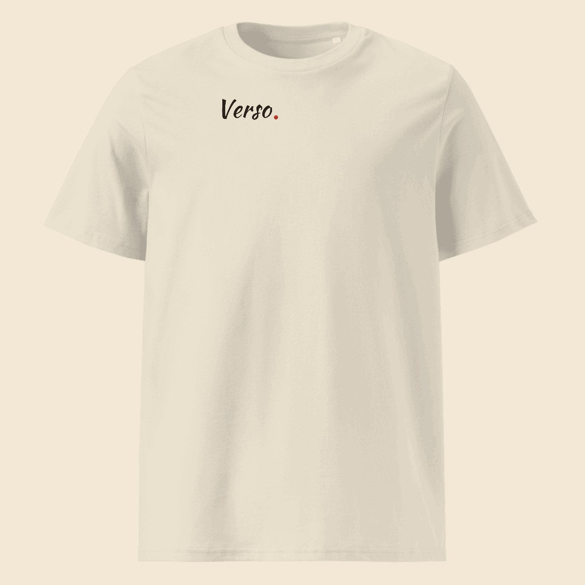 Organic Tee personnalisable, coloris Blanc, Verso Paris · exemple Blanc · logo Verso