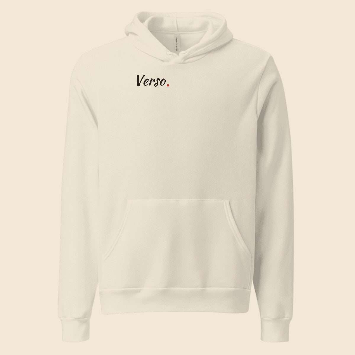 Hoodie Fleece Pullover personnalisable, coloris Blanc, Verso Paris · exemple Blanc · logo Verso