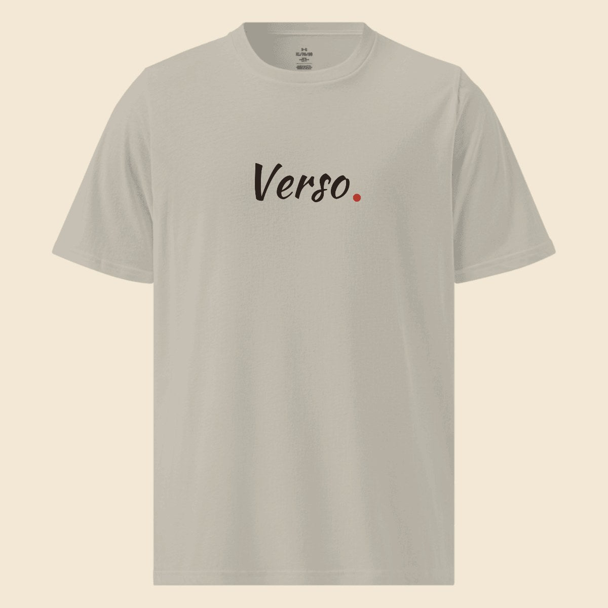 Tee Jersey Col V 1383264 personnalisable, coloris Gris, Verso Paris · exemple Gris · logo Verso
