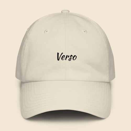Casquette Dad personnalisable, coloris Blanc, Verso Paris · exemple Blanc · logo Verso