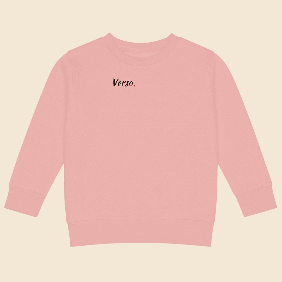 Sweatshirt Enfant personnalisable, coloris Rose, Verso Paris · exemple Rose · logo Verso