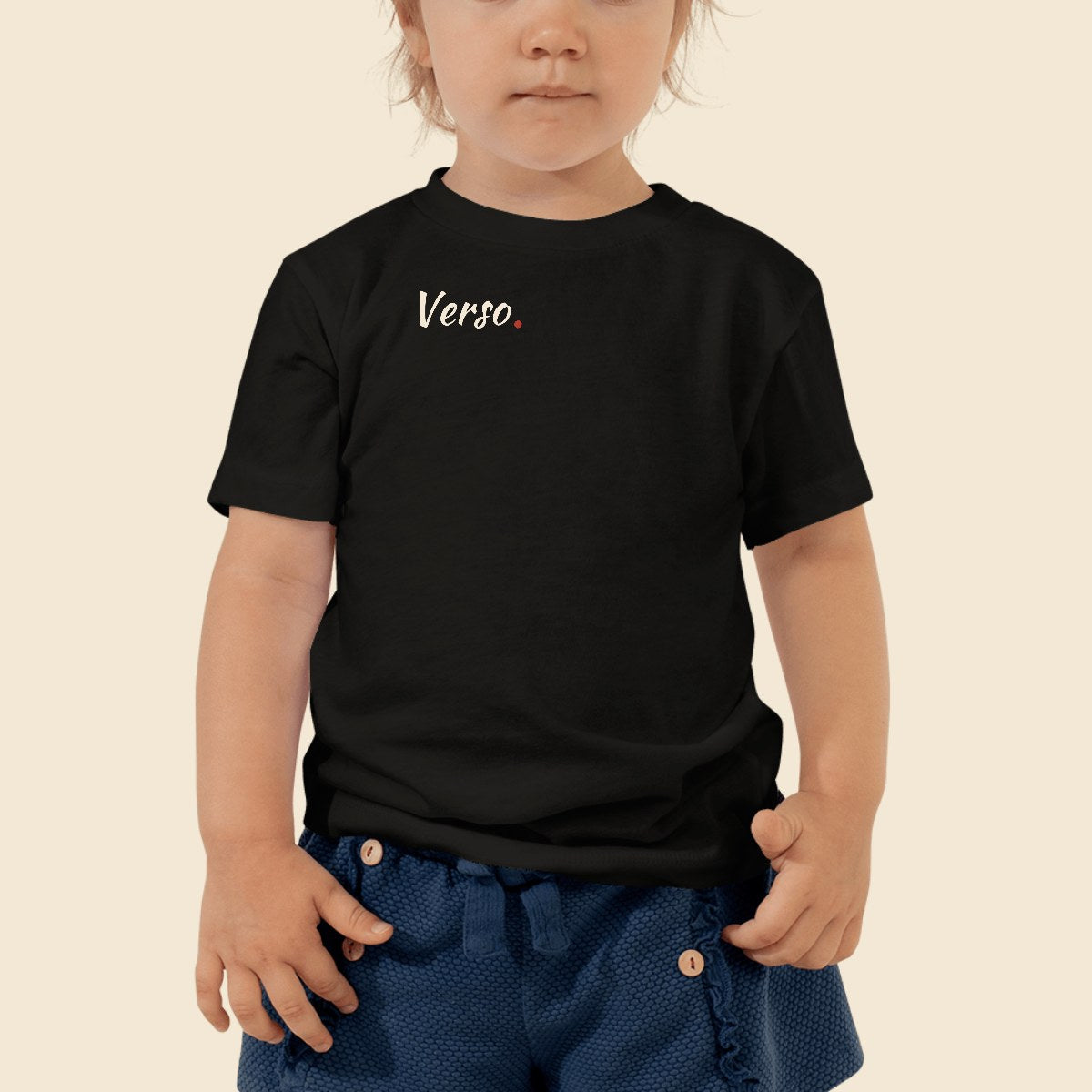 tee-jersey-enfant-bella-canvas-3001t-studio · exemple Noir · logo Verso