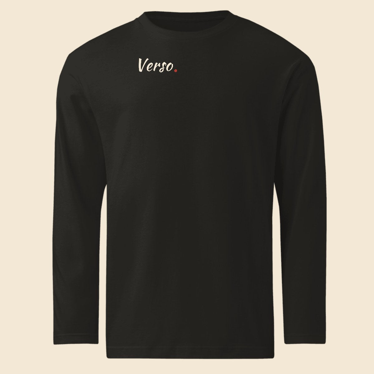 Tee Longue Manches personnalisable, coloris Noir, Verso Paris · exemple Noir · logo Verso