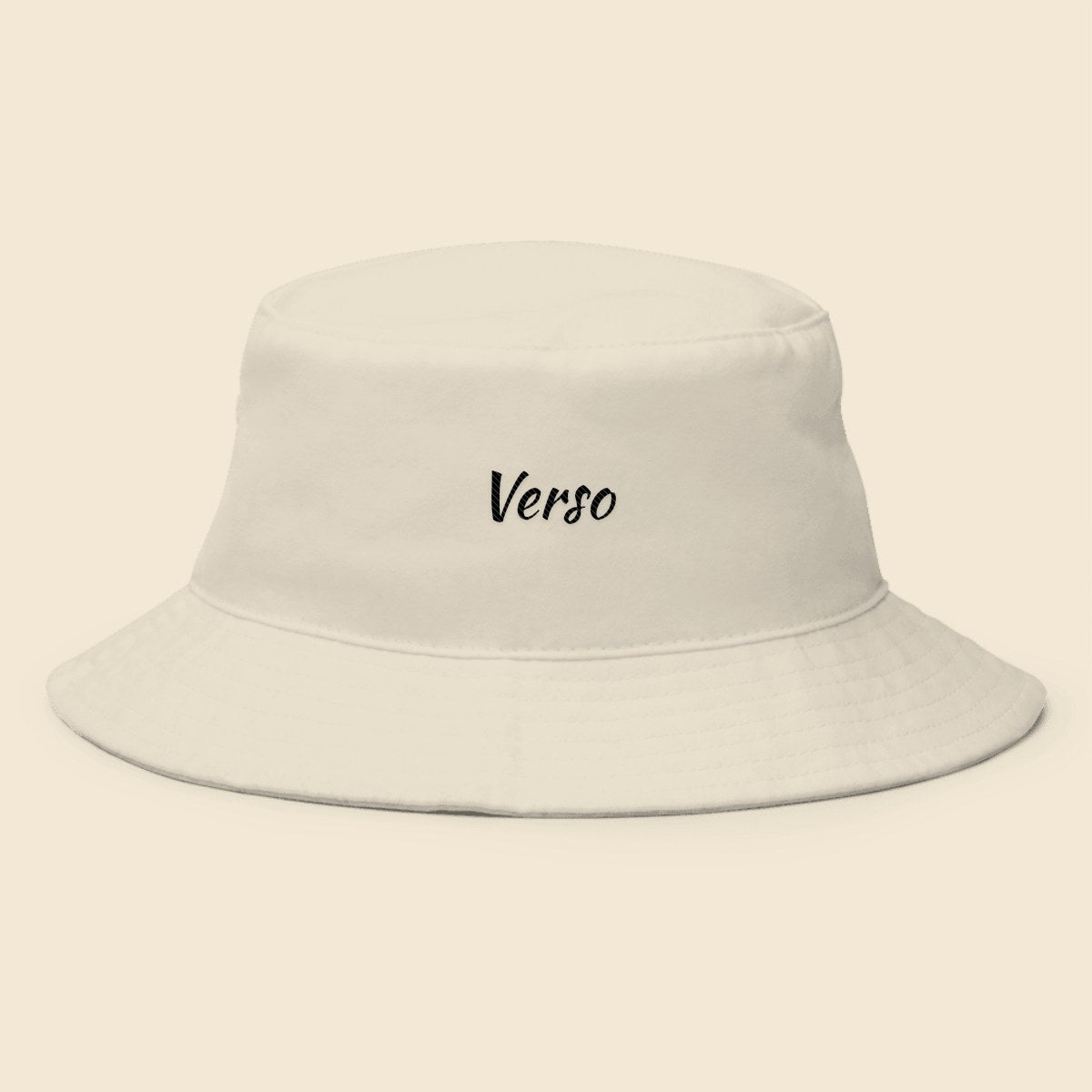 Chapeau Bob Bucket Hat I Big Accessories BX003 personnalisable, coloris Blanc, Verso Paris · exemple Blanc · logo Verso