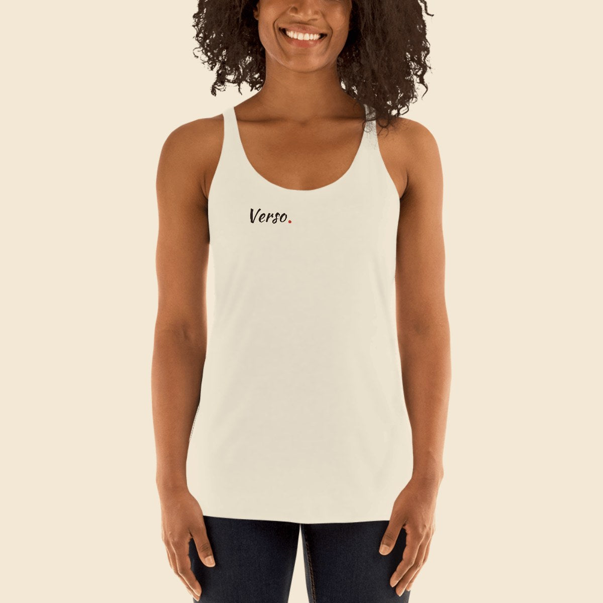 debardeur-femme-racerback-studio · exemple Blanc chiné · logo Verso