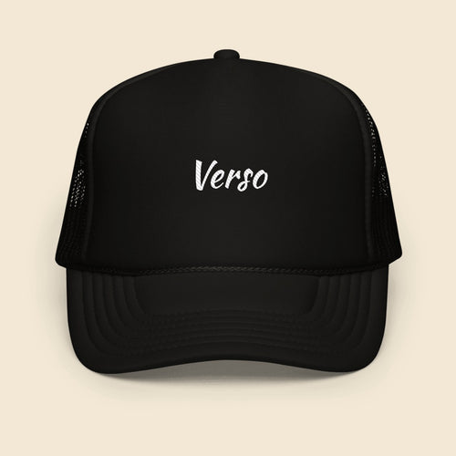 Casquette Camionneur Otto Cap 39-165 personnalisable, coloris Noir, Verso Paris · exemple Noir · logo Verso