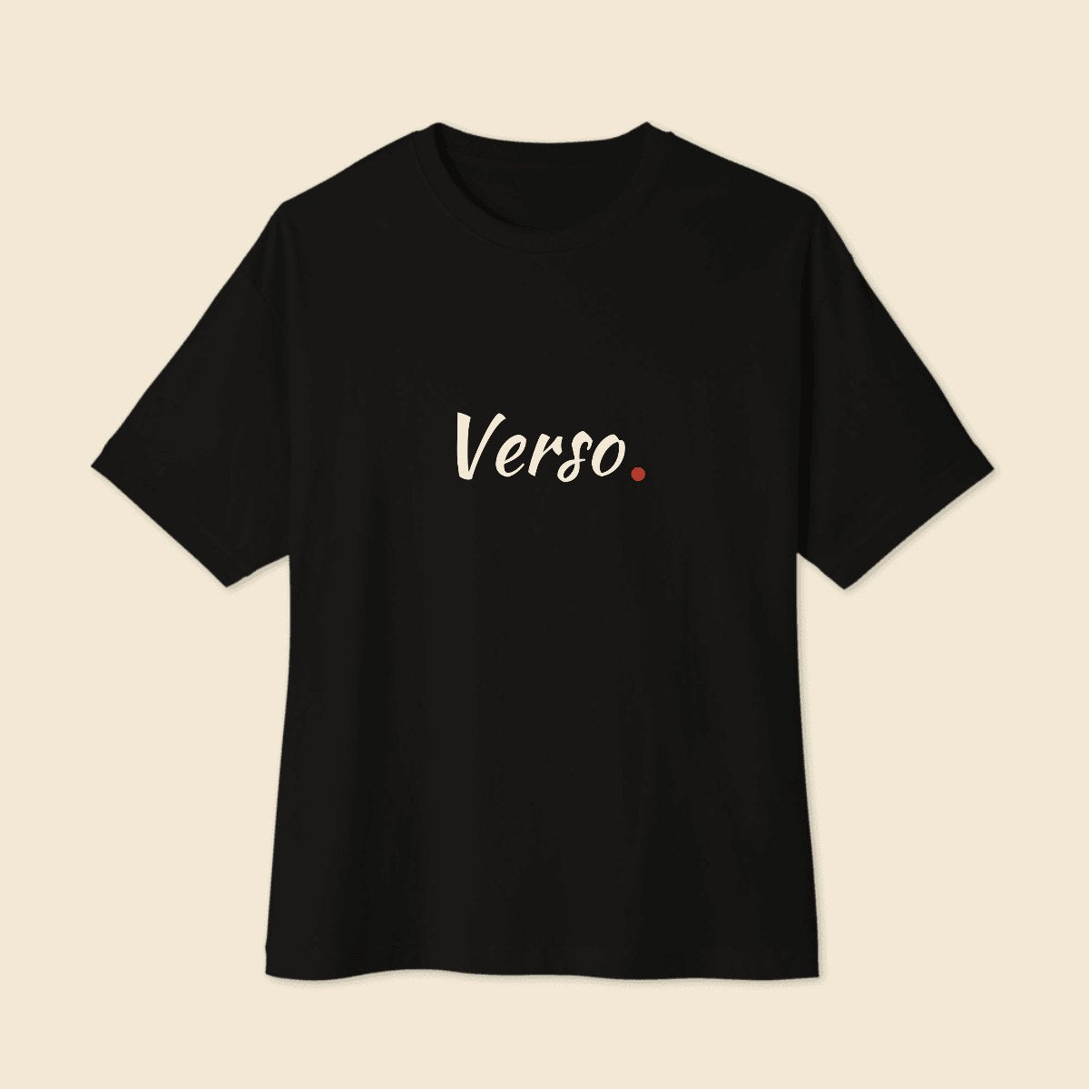 tee-oversized-boxy-studio · exemple Noir · logo Verso